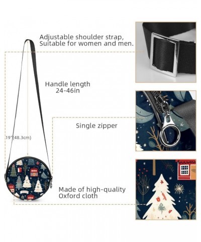 Women Fashionable Crossbody Bag – Versatile Round Bag for Every Occasion, Christmas Tree Print Color5 $9.87 Crossbody Bags