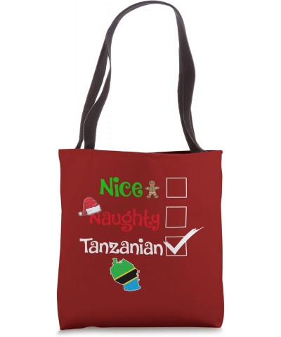 Nice Naughty Tanzanian Tanzania Christmas Pajama Art on Back Tote Bag $10.96 Totes