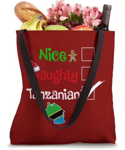 Nice Naughty Tanzanian Tanzania Christmas Pajama Art on Back Tote Bag $10.96 Totes