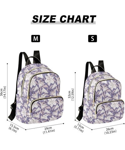 Mini Backpack for Women, Purple Lily Travel Backpack Purse for Ladies, Small Bookbag Daypack Shoulder Bag S Multi902 Medium $...