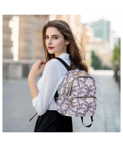 Mini Backpack for Women, Purple Lily Travel Backpack Purse for Ladies, Small Bookbag Daypack Shoulder Bag S Multi902 Medium $...