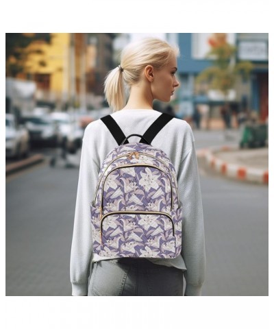 Mini Backpack for Women, Purple Lily Travel Backpack Purse for Ladies, Small Bookbag Daypack Shoulder Bag S Multi902 Medium $...