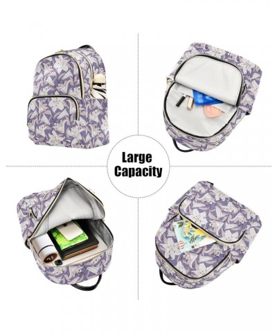 Mini Backpack for Women, Purple Lily Travel Backpack Purse for Ladies, Small Bookbag Daypack Shoulder Bag S Multi902 Medium $...