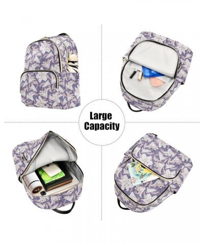 Mini Backpack for Women, Purple Lily Travel Backpack Purse for Ladies, Small Bookbag Daypack Shoulder Bag S Multi902 Medium $...