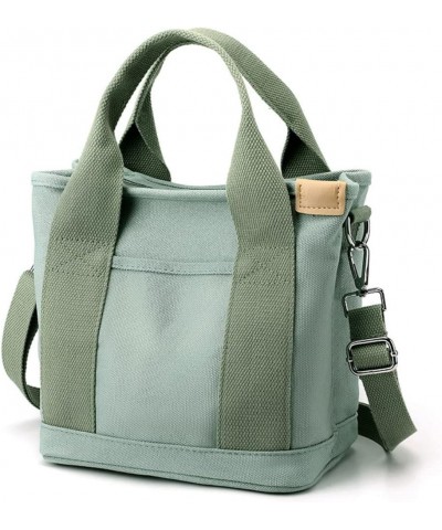 The Tote Bag Small Size Canvas Handbag for Women Shoulder Bag College Students Zipper Crossbody Bag Green $30.46 Totes