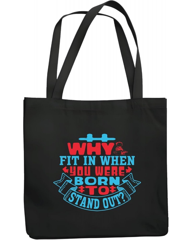 Autism Gift For Inspiring People To Stand Out Navy Black Multicolor Canvas Tote Bag $14.28 Totes