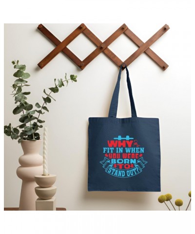 Autism Gift For Inspiring People To Stand Out Navy Black Multicolor Canvas Tote Bag $14.28 Totes