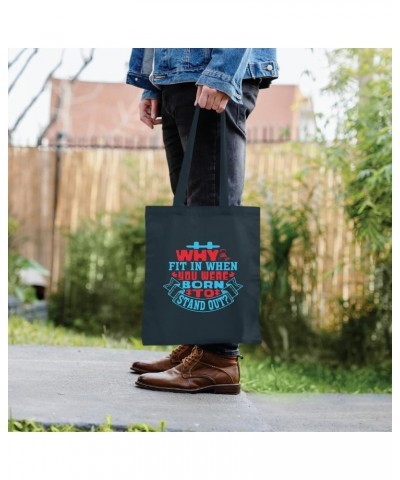 Autism Gift For Inspiring People To Stand Out Navy Black Multicolor Canvas Tote Bag $14.28 Totes