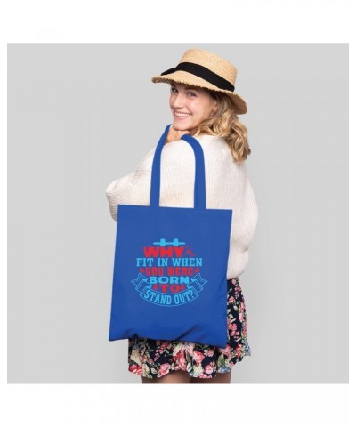 Autism Gift For Inspiring People To Stand Out Navy Black Multicolor Canvas Tote Bag $14.28 Totes