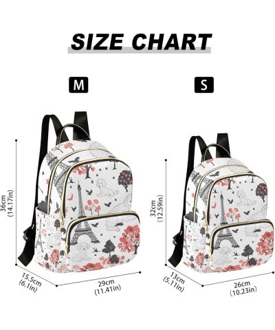 Small Backpack Purse for Women, Paris and Poodle Dog Travel Bag Casual Daypack Shoulder Bag Small $21.23 Backpacks