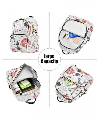 Small Backpack Purse for Women, Paris and Poodle Dog Travel Bag Casual Daypack Shoulder Bag Small $21.23 Backpacks