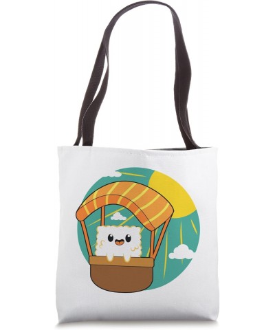 Funny Hot Air Balloon Nigiri Suhi Rice Sunset Sunrise Japan Tote Bag $12.74 Totes