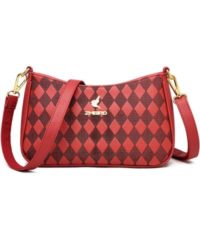 Women's bags, small square bags, women's shoulder bags, cross-body bags Red $31.44 Shoulder Bags