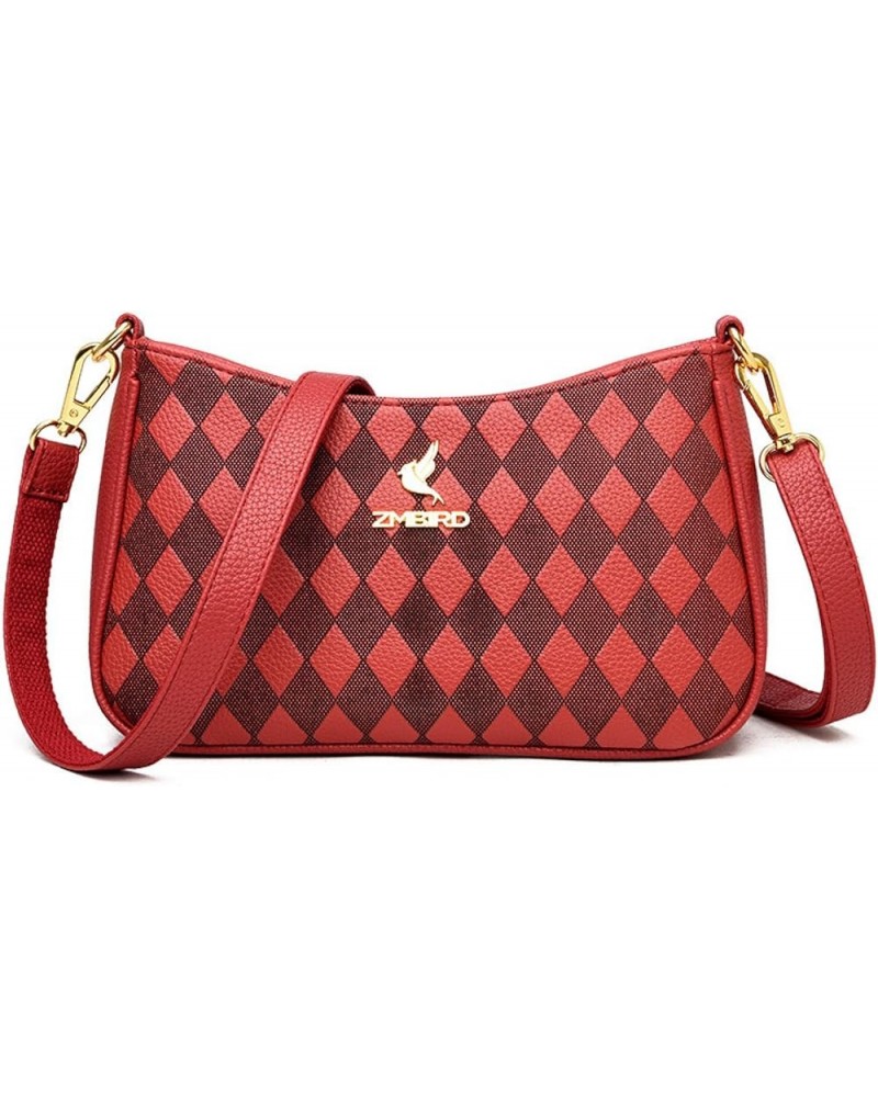 Women's bags, small square bags, women's shoulder bags, cross-body bags Red $31.44 Shoulder Bags