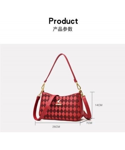 Women's bags, small square bags, women's shoulder bags, cross-body bags Red $31.44 Shoulder Bags