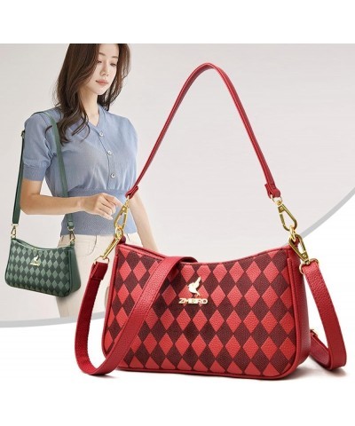 Women's bags, small square bags, women's shoulder bags, cross-body bags Red $31.44 Shoulder Bags