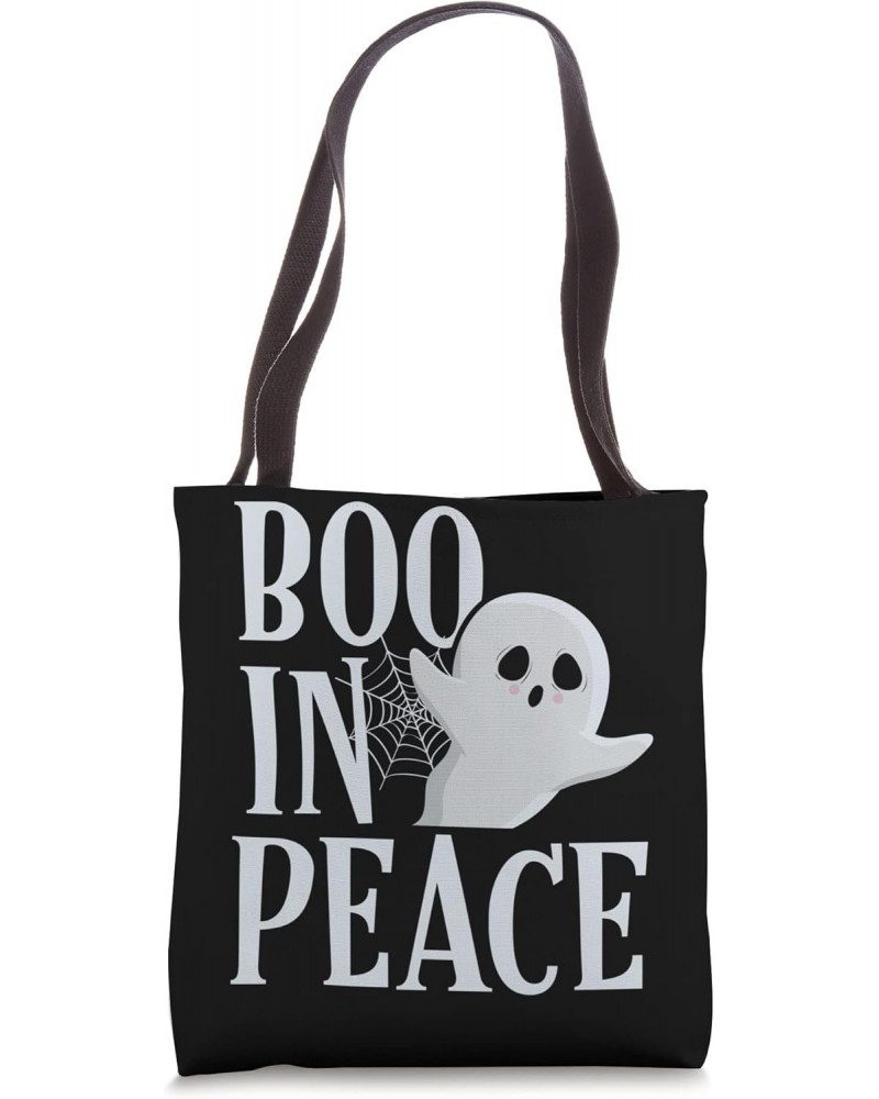 Boo In Peace Scary Horror Specter Ghost Halloween Party Tote Bag $15.90 Totes