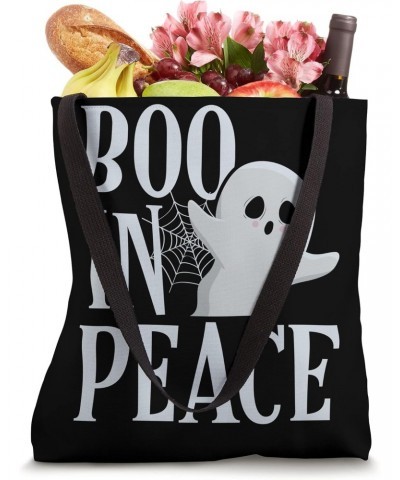 Boo In Peace Scary Horror Specter Ghost Halloween Party Tote Bag $15.90 Totes