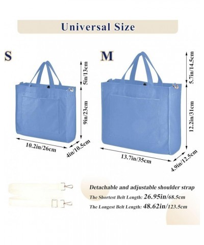 Midnight Blue Corduroy Hobo Bags for Women Tote Bags Tote Bag for Women Work Small Tote Pale Denim Blue $10.57 Totes