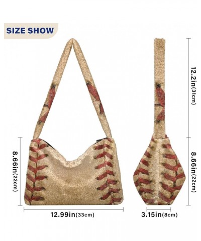 Women Boho Handbag Retro Baseball Sport Underarm Bag Tote Bag Shoulder Bag Crossbody Bag Fluffy Cell Phone Purse Patriot Lady...