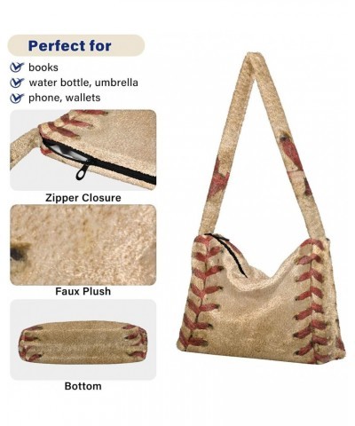 Women Boho Handbag Retro Baseball Sport Underarm Bag Tote Bag Shoulder Bag Crossbody Bag Fluffy Cell Phone Purse Patriot Lady...