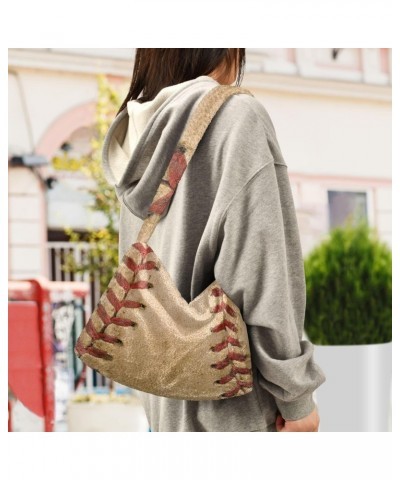 Women Boho Handbag Retro Baseball Sport Underarm Bag Tote Bag Shoulder Bag Crossbody Bag Fluffy Cell Phone Purse Patriot Lady...