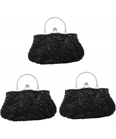 2pcs Vintage Handbags Handmade Bag Dinner Bag Bead Embroidery Bride Handbags Party Handbag Purse for Blackx3pcs $27.50 Evenin...