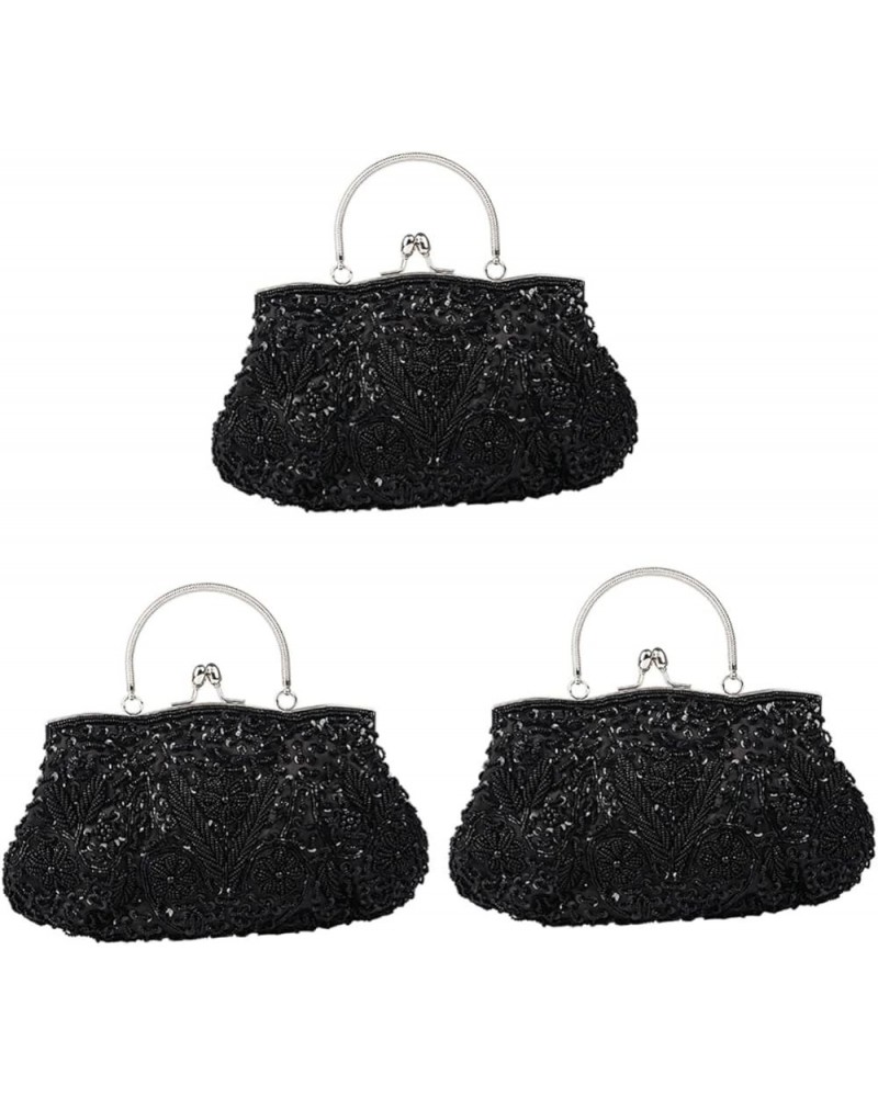 2pcs Vintage Handbags Handmade Bag Dinner Bag Bead Embroidery Bride Handbags Party Handbag Purse for Blackx3pcs $27.50 Evenin...