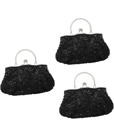 2pcs Vintage Handbags Handmade Bag Dinner Bag Bead Embroidery Bride Handbags Party Handbag Purse for Blackx3pcs $27.50 Evenin...