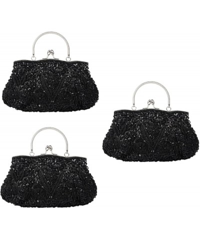 2pcs Vintage Handbags Handmade Bag Dinner Bag Bead Embroidery Bride Handbags Party Handbag Purse for Blackx3pcs $27.50 Evenin...