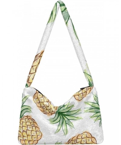 Fruit Women Boho Handbag Pineapple Fresh Watercolor Underarm Bag Tote Bag Shoulder Bag Crossbody Bag Fluffy Cell Phone Purse ...