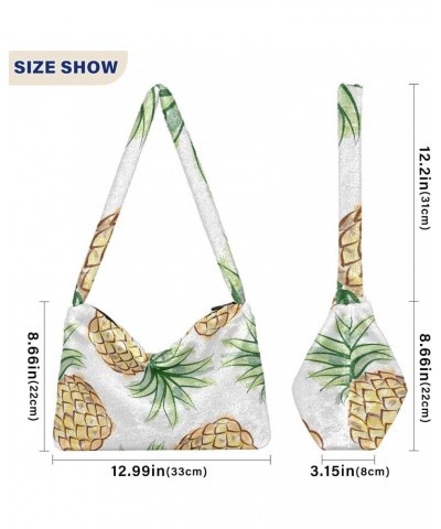 Fruit Women Boho Handbag Pineapple Fresh Watercolor Underarm Bag Tote Bag Shoulder Bag Crossbody Bag Fluffy Cell Phone Purse ...