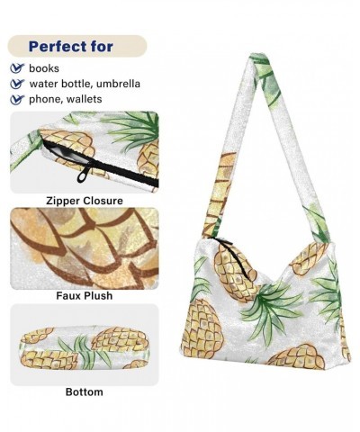 Fruit Women Boho Handbag Pineapple Fresh Watercolor Underarm Bag Tote Bag Shoulder Bag Crossbody Bag Fluffy Cell Phone Purse ...