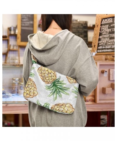 Fruit Women Boho Handbag Pineapple Fresh Watercolor Underarm Bag Tote Bag Shoulder Bag Crossbody Bag Fluffy Cell Phone Purse ...