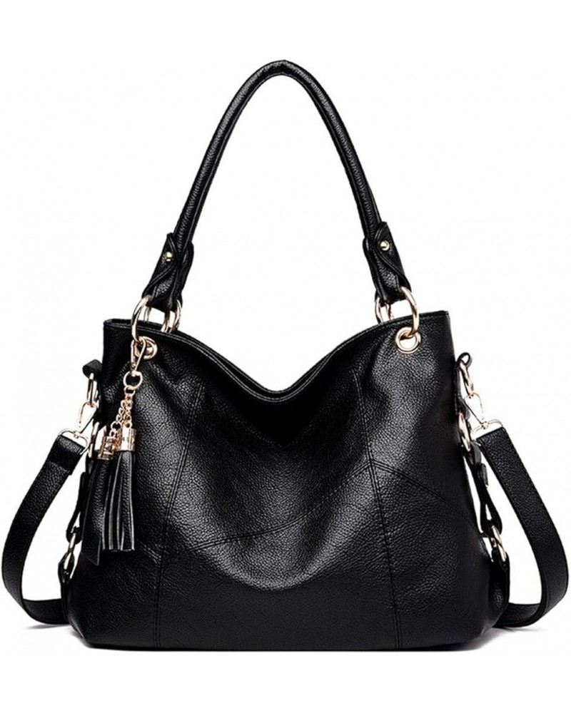 Female Handbag Bag Genuine Leather Tote Handbag Work Shoulder Bag Large Luxury Design (Color : Black, Size : 14 * 11 * 6'') 1...