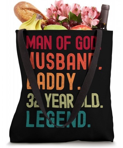 Man of God Husband Dad Funny 32nd Birthday Vintage Dad 1991 Tote Bag $12.54 Totes