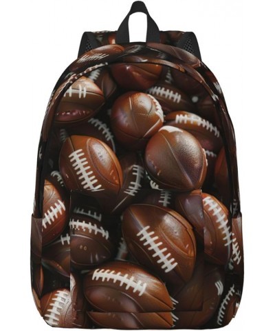 Pile Of Footballs Print Unisex Canvas Bag Canvas Shoulder Pouch Pack Lightweight Backpack For Woman Lady Black Small $16.58 B...