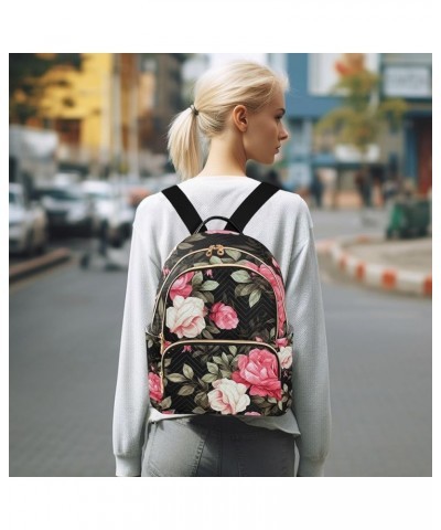 White and Blue Painted Wall Womens Casual Daypack, Women's Backpack Purse, Backpack for Women Lightweight, S Floral Watercolo...