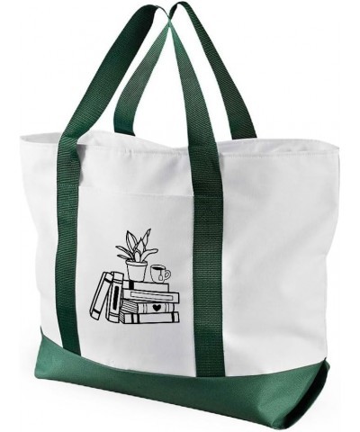 Book Lover Cruiser Tote Bag - Book Aesthetic Bag - Book Bag White Navy $13.63 Totes