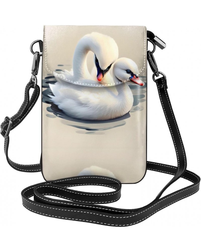 Cute Little Swan Women'S With Tassel Small Crossbody Leather Cell Phone Bag Purse For Walking Camping Shopping Dating $20.33 ...