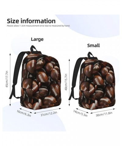 Pile Of Footballs Print Unisex Canvas Bag Canvas Shoulder Pouch Pack Lightweight Backpack For Woman Lady Black Small $16.58 B...