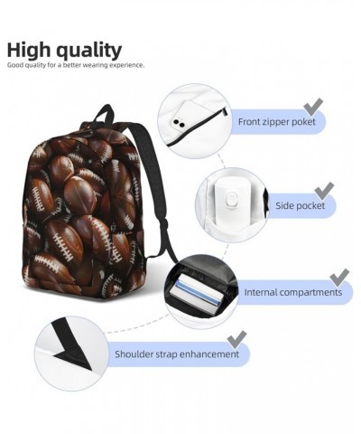 Pile Of Footballs Print Unisex Canvas Bag Canvas Shoulder Pouch Pack Lightweight Backpack For Woman Lady Black Small $16.58 B...