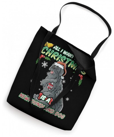 All I Want For Christmas Is A Newfoundland Santa Claus Dog Tote Bag $9.02 Totes