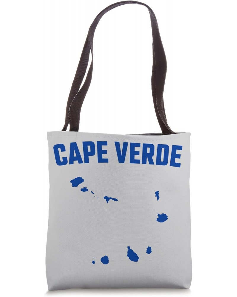 Isolated blue silhouette of a map of Cape Verde Tote Bag $13.51 Totes