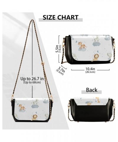 Safari Animals Watercolor Mini Crossbody Bags for Women Leather Grab Bag Gifts For Adults with Adjustable Strap Large Sling B...