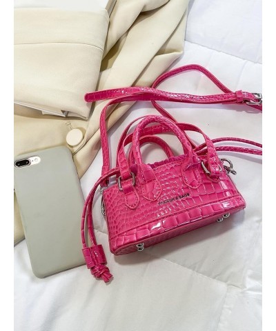 Women's Metallic Crossbody Bag Drawstring Bucket Bag Shoulder Handbag Hot Pink $19.85 Shoulder Bags