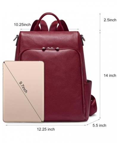 Leather Backpack Purse for Women Fashion Anti-theft Rucksack Ladies Convertible Shoulder Bag Handbag Medium Wine Red $39.98 B...