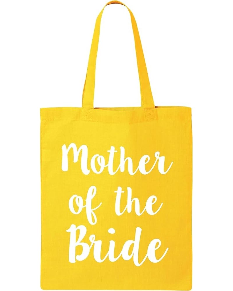 Mother of the Bride Cotton Canvas Tote Bag Yellow $9.45 Totes