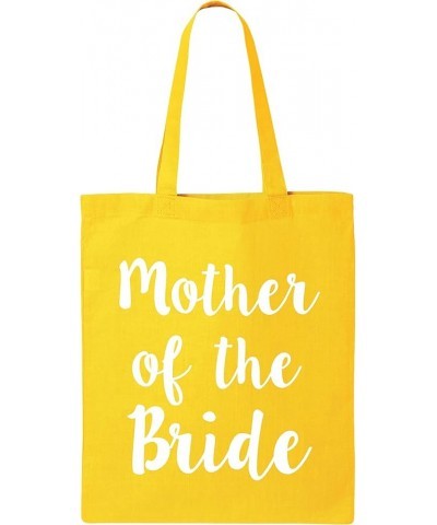 Mother of the Bride Cotton Canvas Tote Bag Yellow $9.45 Totes