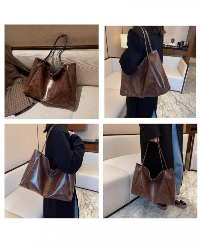 Red Shoulder Bag Leather Tote Bag Hobo Bags for Women Red Purses for Women Trendy 2024 Red Bag Y2k Bag Cute Tote Bag Brown $9...